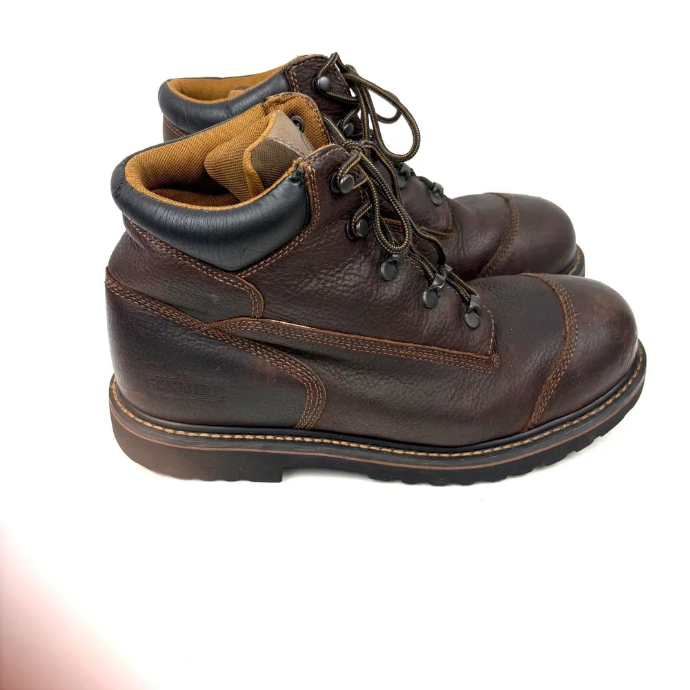 CE Schmidt Workwear Mens Brown Leather Steel Toe Boots ASTM F2413-05 EH Size 11